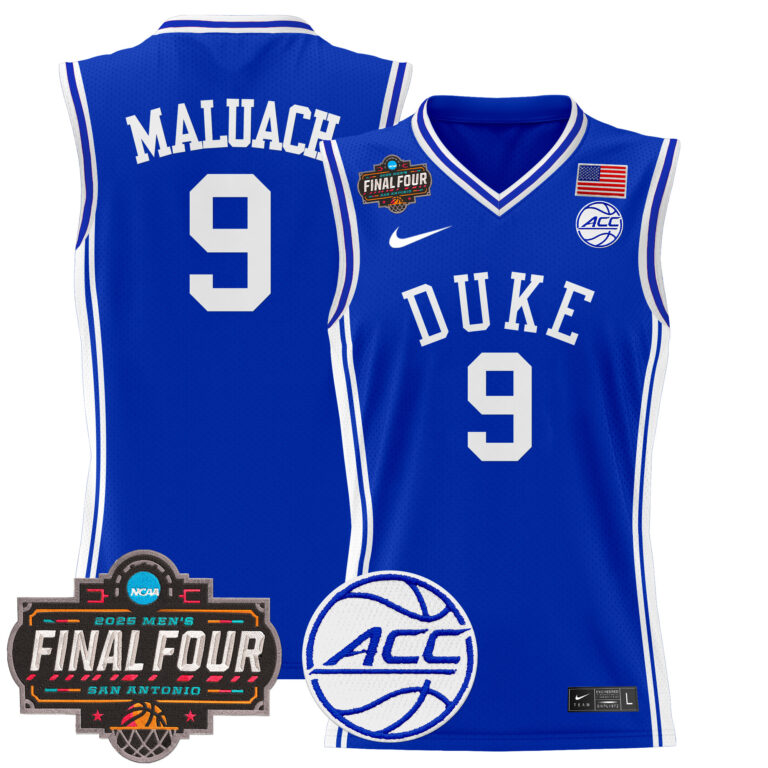Men Duke Blue Devils #9 Maluach blue 2025 Final Four Patch NCAA Jersey->ncaa teams->NCAA Jersey
